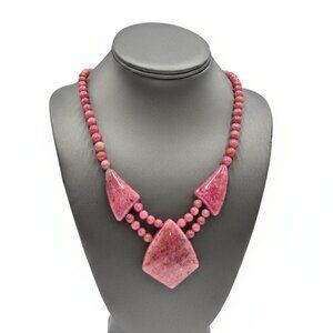 Jay King Sterling Silver Baroque Rose Rhodonite Necklace, 18"